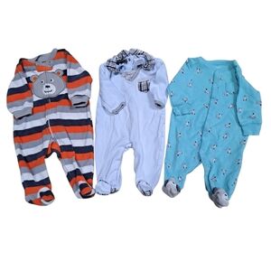 Boy's 0-3 Mo. Winter Footed Sleeper Bundle